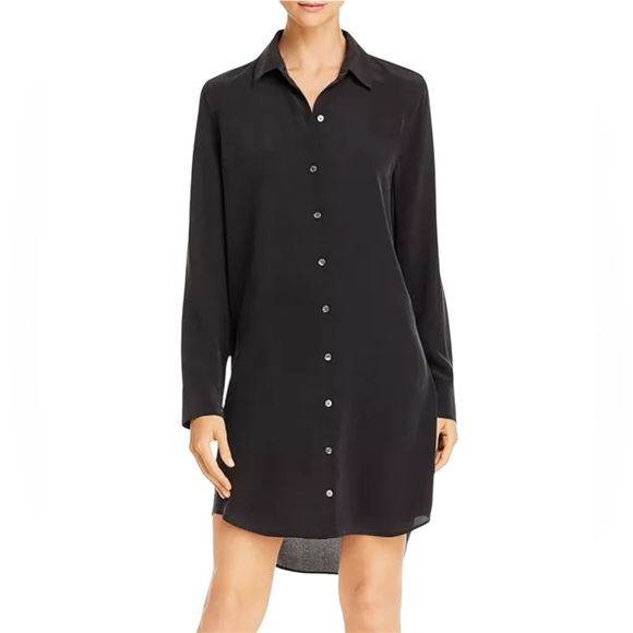equipment essential silk dress Essential Silk Dress in True Black | XS